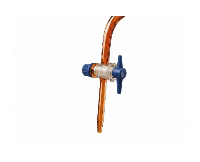 Amber Automatic Zero Class A Burette with PTFE Stopcock and Reservoir for Light-Sensitive Titration - Product Image 2