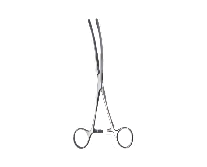 Curved Atraumatic Intestinal Clamp with AtraGrip Jaws