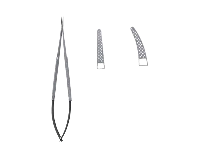 Castroviejo Barraquer Needle Holder Without Lock with Tungsten Carbide Jaws - Product Image