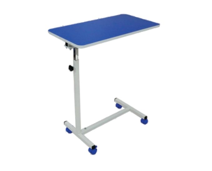 Adjustable Cardiac Overbed Table with Side Knob Control and Castors