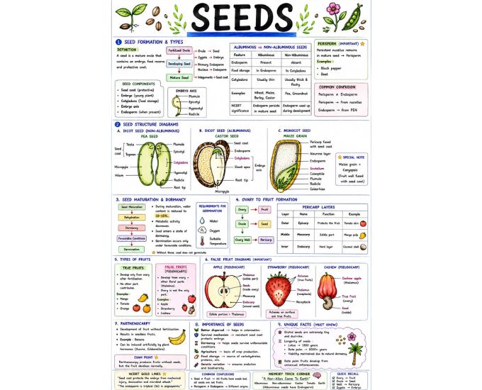 Seeds & Fruits Educational Chart - Product Image