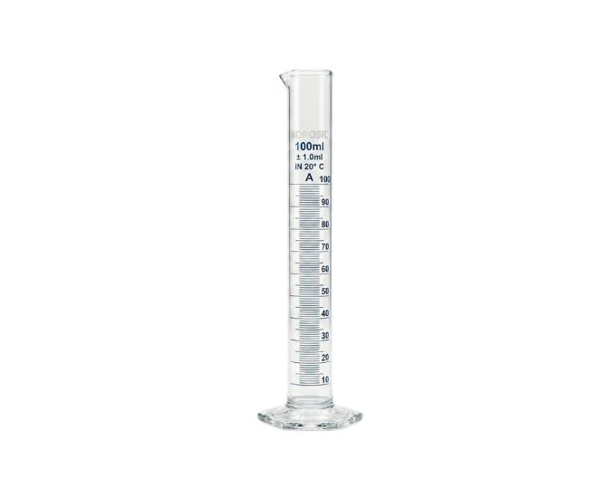 ASTM Class A Graduated Cylinder with Pour Out and Hexagonal Base for Laboratory Use - Product Image