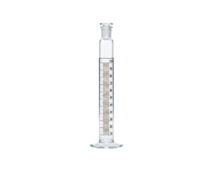 Class B Graduated Cylinder with Hexagonal Base and Glass Stopper for Laboratory Use