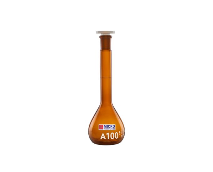 High-Precision Amber Class A Volumetric Flask with PP Stopper