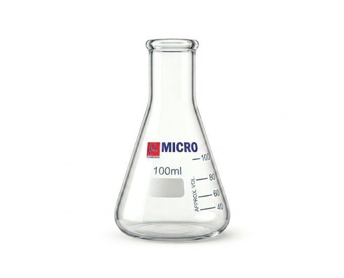 Erlenmeyer Conical Flask Narrow Mouth for Laboratory Mixing and Heating - Product Image