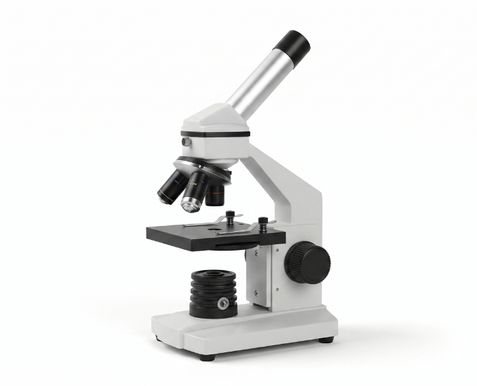 LED Monocular Biological Microscope with Plain Stage - Product Image