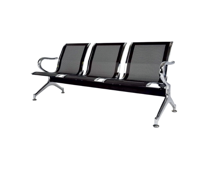Waiting Area Chair with Perforated Sheet and Chrome Plated Finish