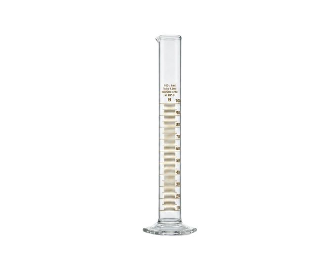 NABL Certified Class A Graduated Cylinder with Pour Out and Hexagonal Base for Laboratory Use - Product Image