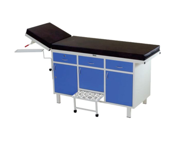 Examination Couch with Storage Cabinets and Gas Spring Headrest