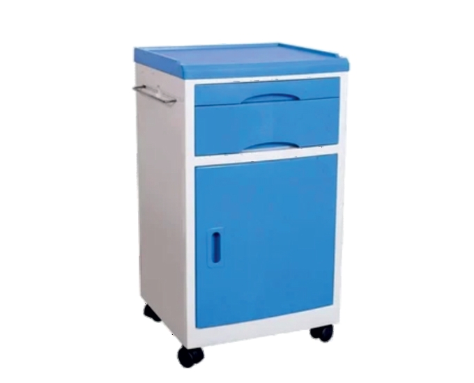 ABS Patient Bedside Medical Cupboard with Drawer and Castors