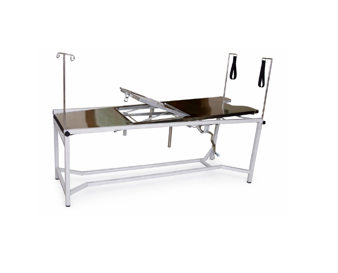 Mechanical Delivery Table with Stainless Steel Top and Lithotomy Rods