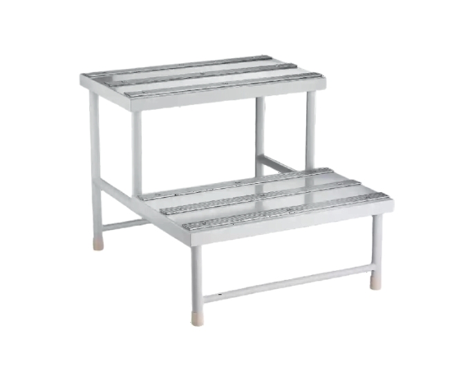 Double Step Foot Stool with Anti-Slip Aluminium Tread