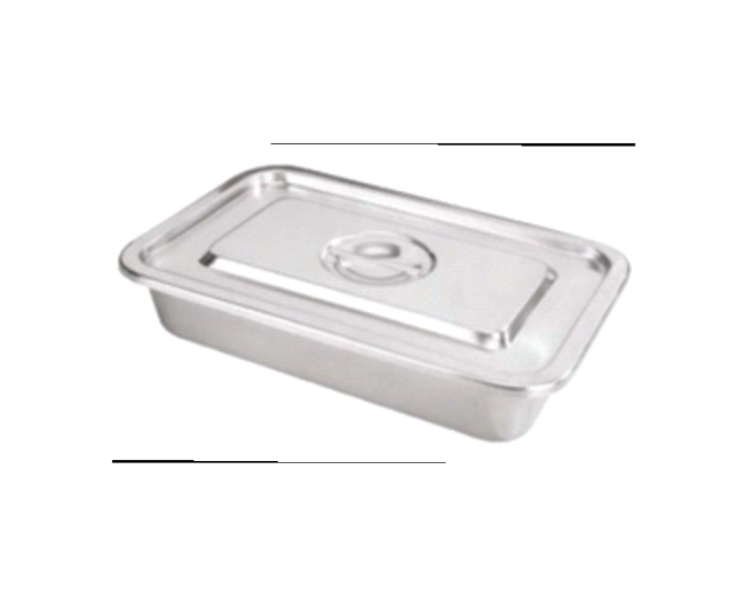 Stainless Steel Deep Tray with Cover for Medical and Laboratory Use