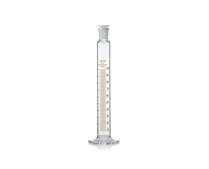Class A Laboratory Graduated Cylinder with Glass Stopper and Hexagonal Base
