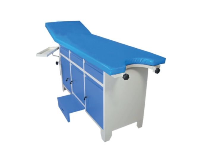 Gynecology Examination Table with Storage Cabinets and Adjustable Headrest