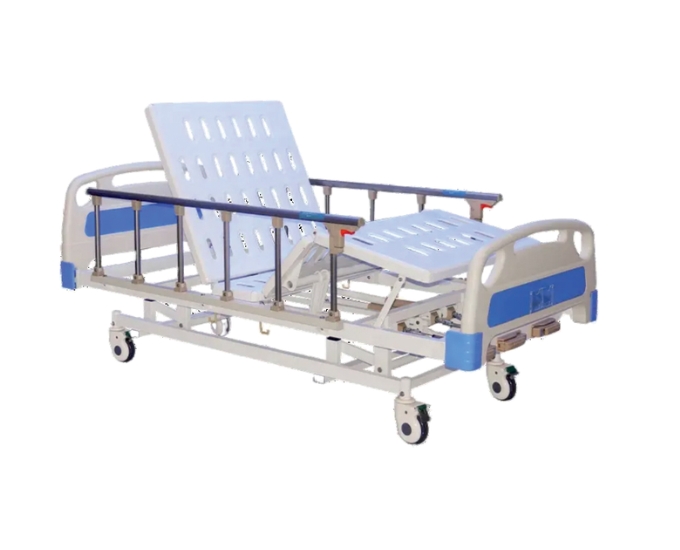 Electric ICU Bed with 4 Motor System and Collapsible Side Rails