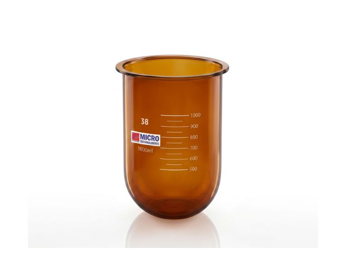 Amber USP Dissolution Test Flask for Light-Sensitive Pharmaceutical Analysis - Product Image