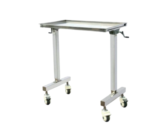 Overbed Mayo Instrument Trolley for OT Table with Adjustable Height