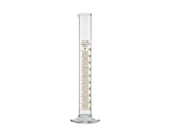 Class B Graduated Cylinder with Pour Out and Hexagonal Base for Laboratory Use - Product Image