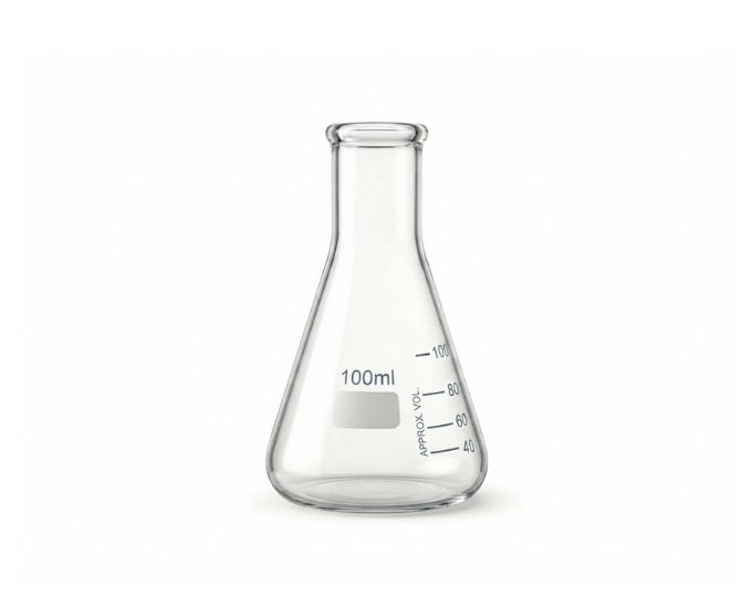 Erlenmeyer Conical Flask Narrow Mouth for Laboratory Mixing and Heating