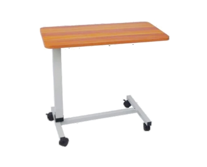 Fixed Cardiac Overbed Table with Laminated Top and Castors