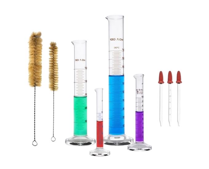 Graduated Measuring Cylinders Kit – Borosilicate Glass Set