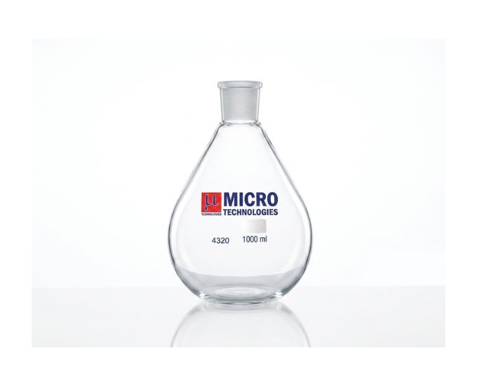 Pear Shaped Rotary Evaporator Flask with Ground Joint for Solvent Extraction - Product Image
