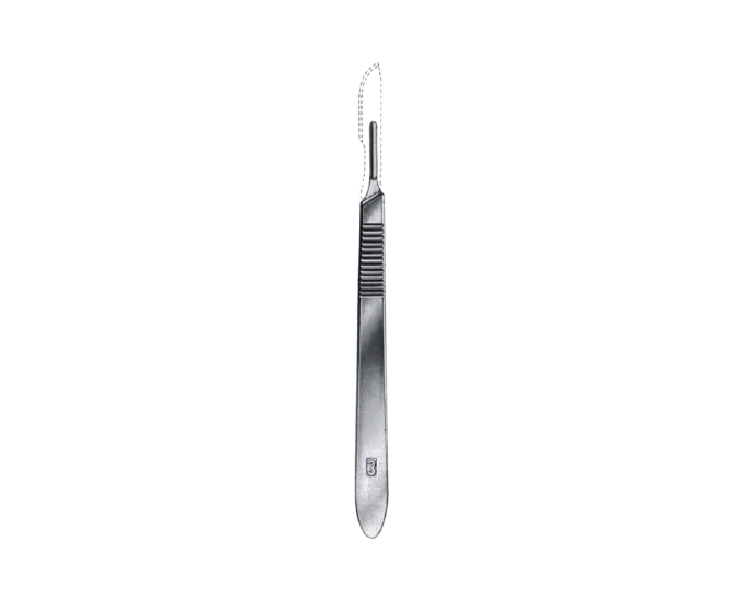 Standard Surgical Scalpel Handle No. 3 with Serrated Grip