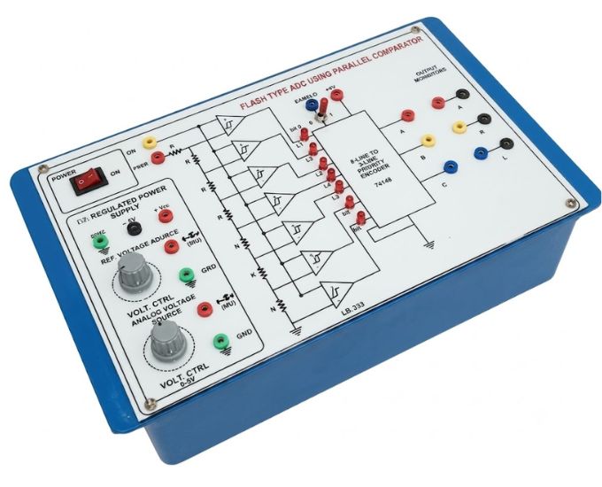 Flash Type Analog to Digital (A/D) Converter Trainer Using Parallel Comparator - Product Image