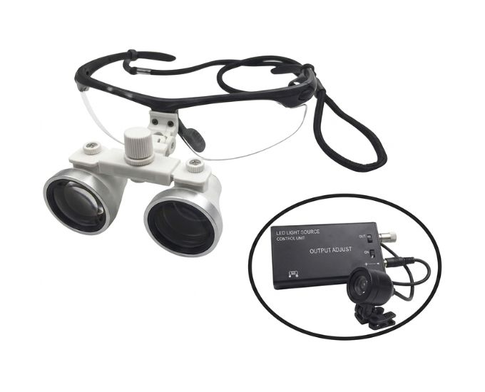 Ergonomic Dental Loupe with LED Light for Enhanced Magnification and Precision