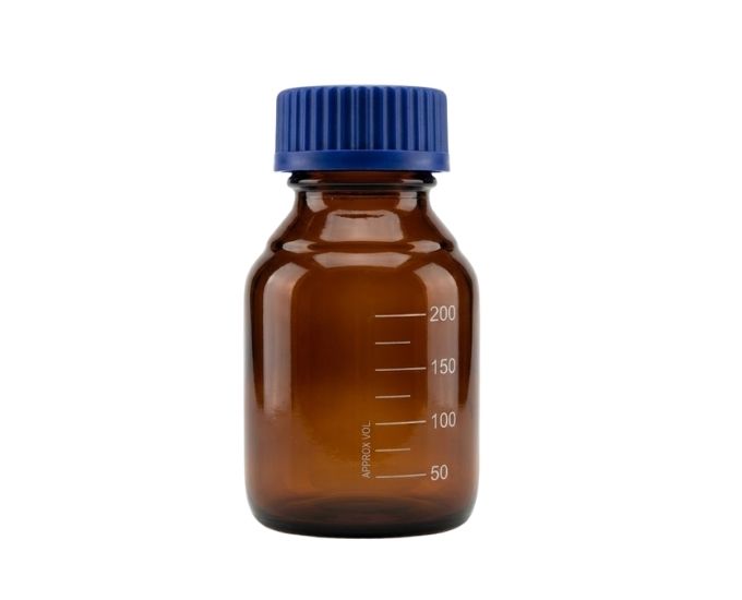 Reagent Bottle with Screw Cap Amber Glass