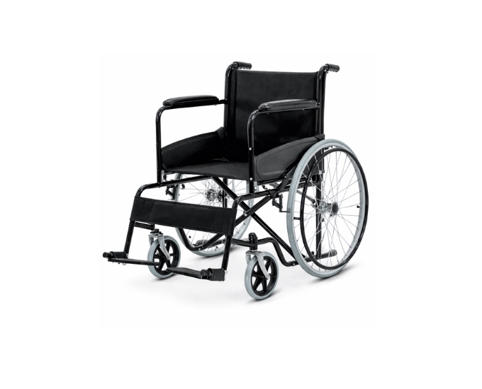 Foldable Wheelchair with Cushion and Brake Handles