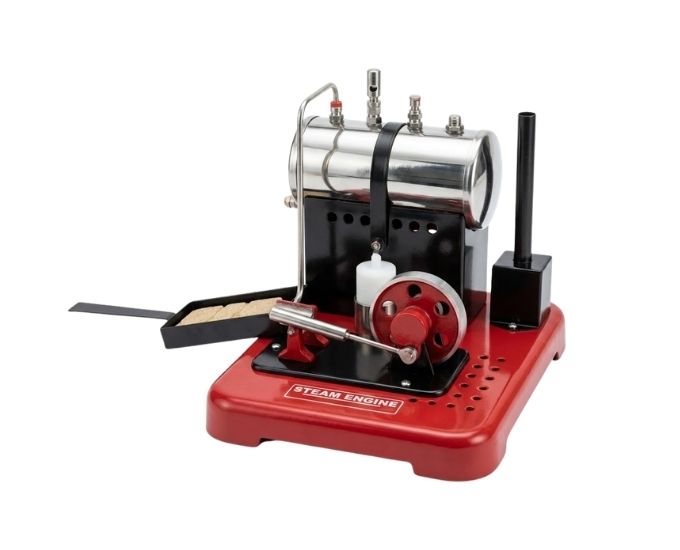 Red Fuel Operated Steam Engine Model