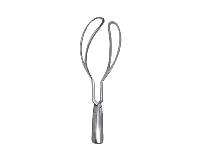 Wrigley Obstetric Forceps Curved Stainless Steel Delivery Instrument - Product Image