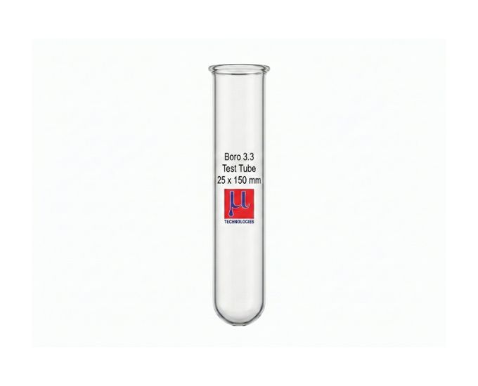 Round Bottom Test Tubes with Rim Plain