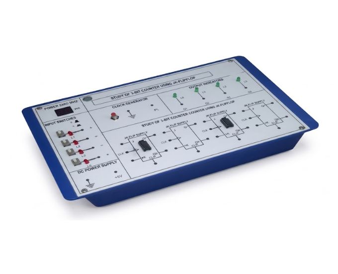 4-Bit Counter Using JK/D Flip-Flop Trainer