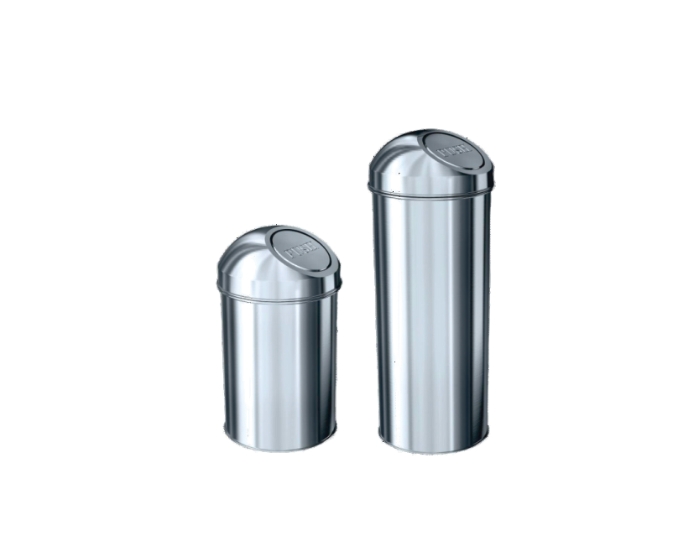 Stainless Steel Push Can Dustbin with Swing Lid