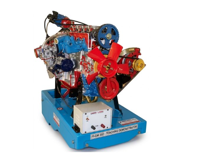 Motor Driven Four Cylinder Four Stroke Petrol Engine Cutaway Model