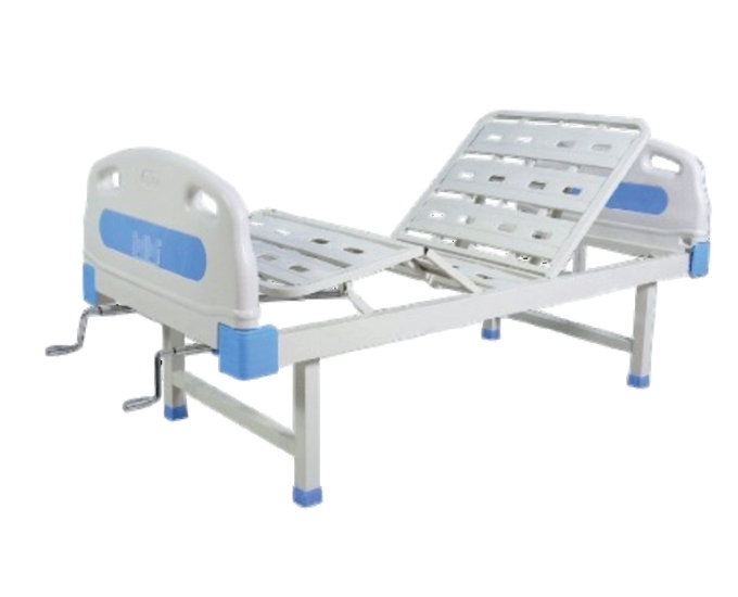 Manual Fowler Hospital Bed with Crank Adjustable Backrest and Kneerest