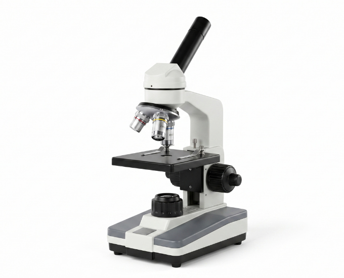 Advanced Monocular Microscope with Mechanical Stage & Abbe Condenser - Product Image